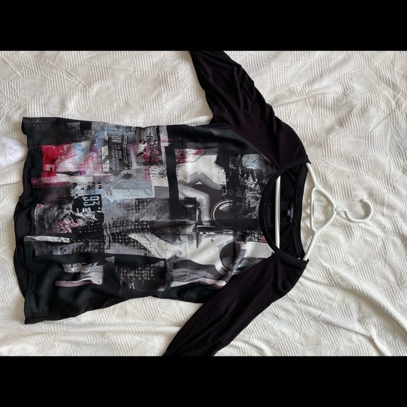 tunic top by Comma. vibrant , modern print. boutique style. size 40 euro equiv - Picture 4 of 7